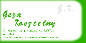 geza kosztelny business card